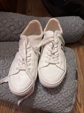 DKNYC White Leather Athletic Sneakers